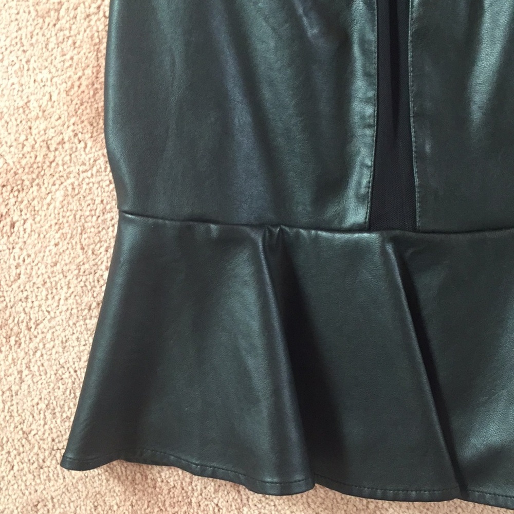 For Love and Lemons NWOT Peplum x Faux Leather Top - Picture 7 of 8
